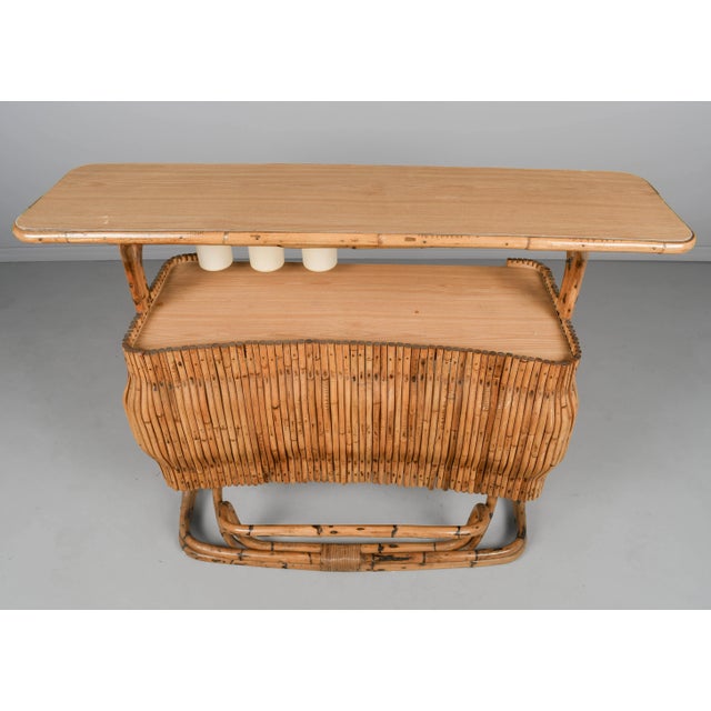 Mid-Century Modern Rattan Tiki Bar, Hand-Crafted, Italy, Circa 1960s For Sale - Image 11 of 12