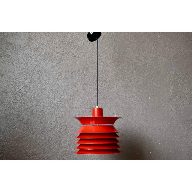 Scandinavian Red Pop Suspension Lamp For Sale - Image 11 of 13
