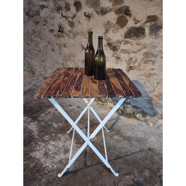 Wood Vintage Folding Bistro Table, 1950s For Sale - Image 7 of 16
