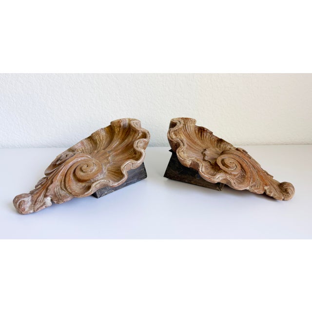 Italian Carved Wood Wall Pockets, 1940s - A Pair For Sale - Image 9 of 12