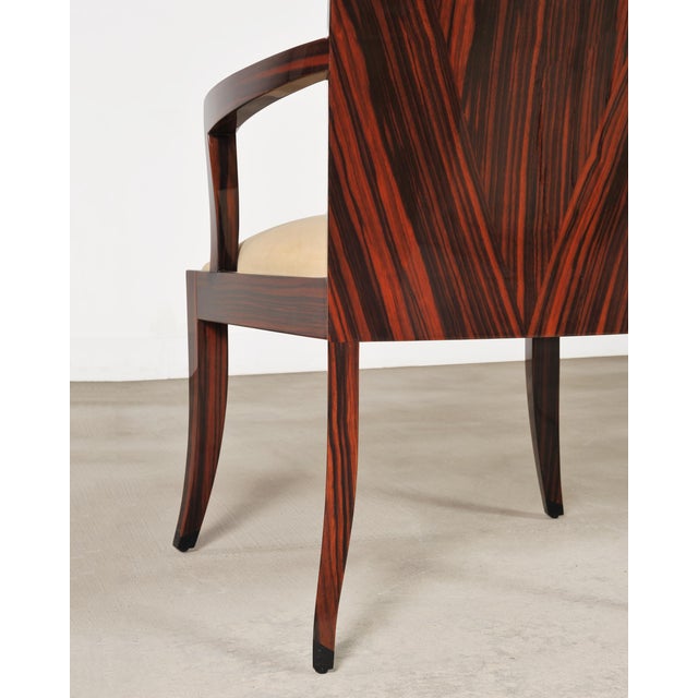 Set of Eight French Art Deco Style Macassar Ebony Dining Chairs For Sale - Image 16 of 18