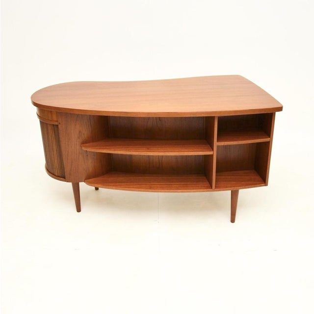 Brown Vintage Danish Teak Desk, 1960s For Sale - Image 8 of 13