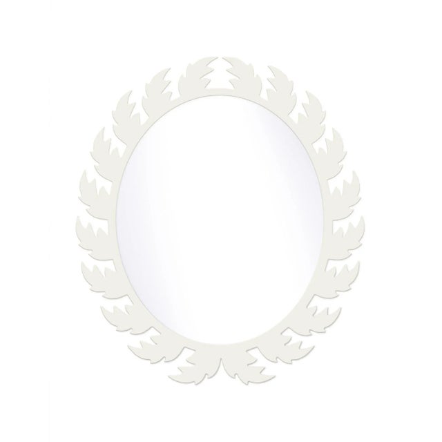 Contemporary Fleur Home Audubon Oval Mirror in White Dove, 42x48 For Sale - Image 3 of 3