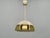 Elegant 1970s pendant light from czechoslovakia crafted in lacquered metal with a polished brass band detail. The bold...