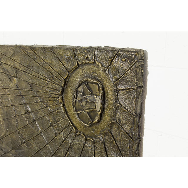 Black Brutalist Bronzed Resin Wall Relief Sculpture, Style of Paul Evans, c 1970s For Sale - Image 8 of 12
