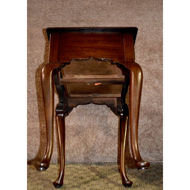 1970s Queen Anne HenkelHarris Solid Cherry Side Table W/Drawer Chairish