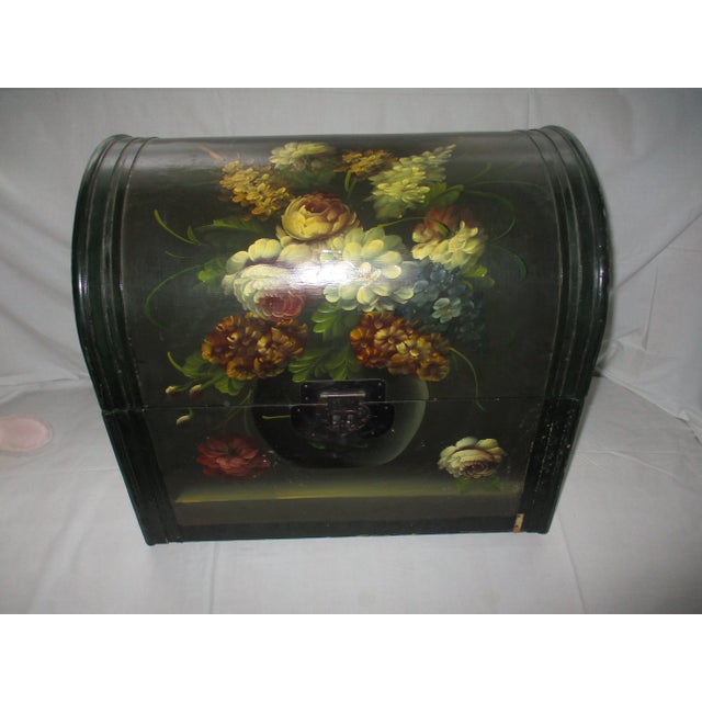 Vintage Wood Box with Painted Flowers For Sale In Columbia, SC - Image 6 of 6