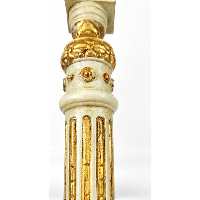 French Louis XVI Revival Painted & Parcel-Gilt Wall-Mounted Console With Disappearing Secret Drawer, Late 19th Century For Sale In Washington DC - Image 6 of 17