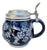 Mid-Century German Cobalt Blue Relief Stein with Pewter Lid, 1940s-1950s For Sale