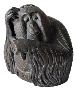 Bronze Sculpture of an Orangutan by Kurtfritz Handel for Strassacker Foundry, 1970s