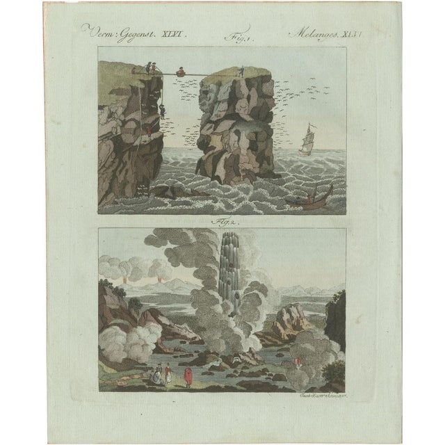 Bertuch, Iceland Geyser, Hekla and Orkney Bird Catchers, 1802, Engraving For Sale - Image 11 of 11