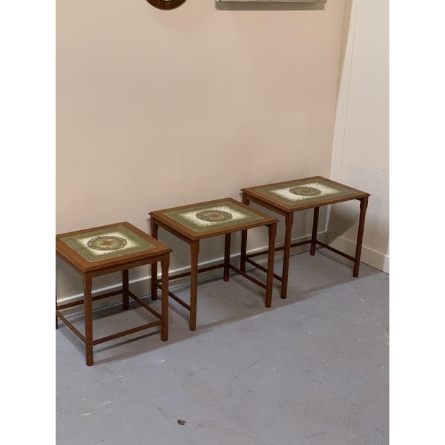 Vintage Danish Nesting Tables with Tile Tops Chairish
