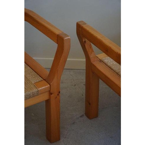 Set of Brutalist Modern Danish Chairs in Pine & Cord from Tage Poulsen, 1972 For Sale - Image 18 of 18