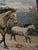Vintage Signed Tapestry Footstool With Running Horses For Sale - Image 10 of 10