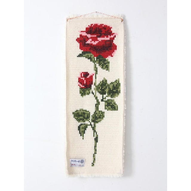 Vintage Shillcraft Latch Hook Rose Wall Hanging For Sale - Image 13 of 14