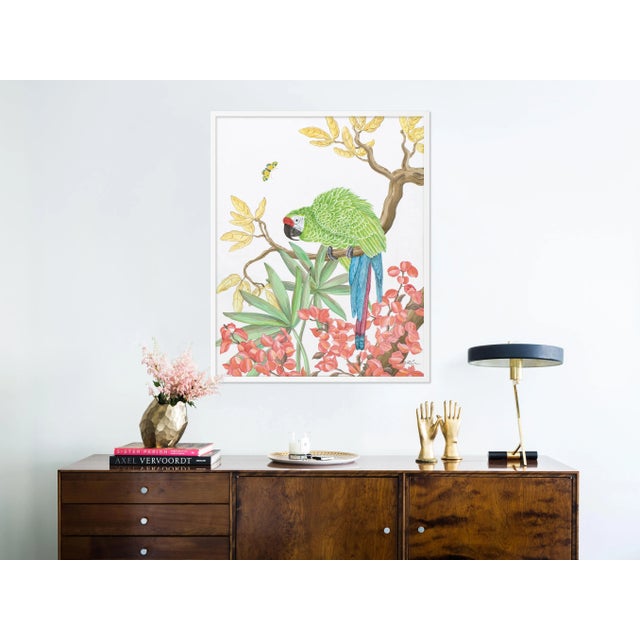 Contemporary Welcome to the Jungle by Allison Cosmos in White Framed Paper, Medium Art Print For Sale - Image 3 of 4