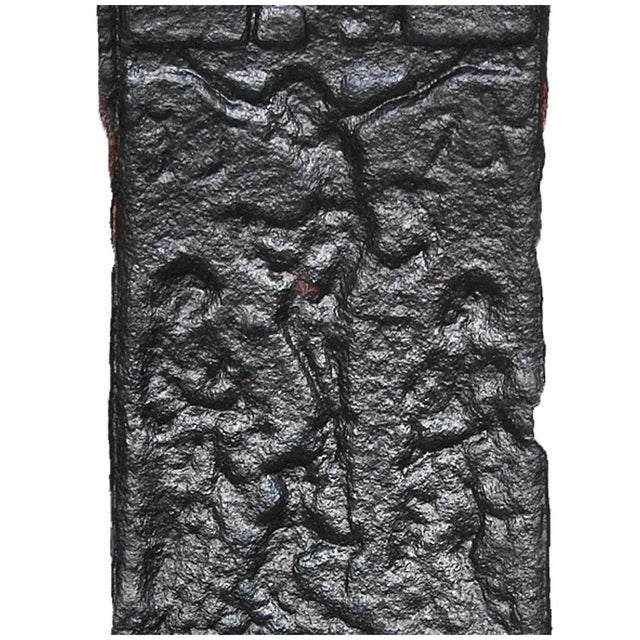 Mid-Century Modern Antique Swedish Cast Iron Stove Plate With Religious Scenes For Sale - Image 3 of 5