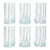 Cloud Blue Striped Italian Murano Glass Tumbler Glasses With Scalloped Rim Set of 6 For Sale