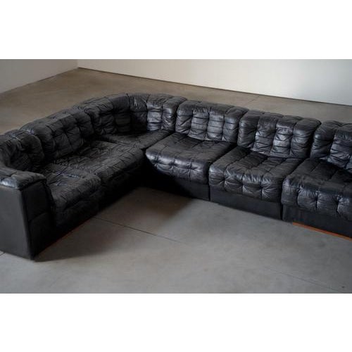 Swiss DS14 Sofa in Black Leather from de Sede, 1970s For Sale - Image 6 of 12