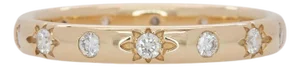 Minimalist Diamond Band: Solid 14k Gold – Star Set Round Diamonds, Fine Jewelry, Size 6.75
