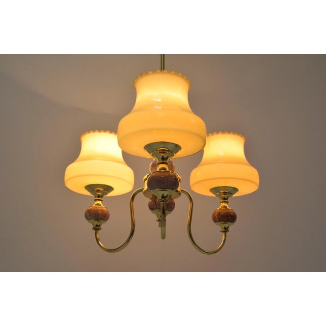 Yellow Mid-Century Chandelier, 1960s For Sale - Image 8 of 13