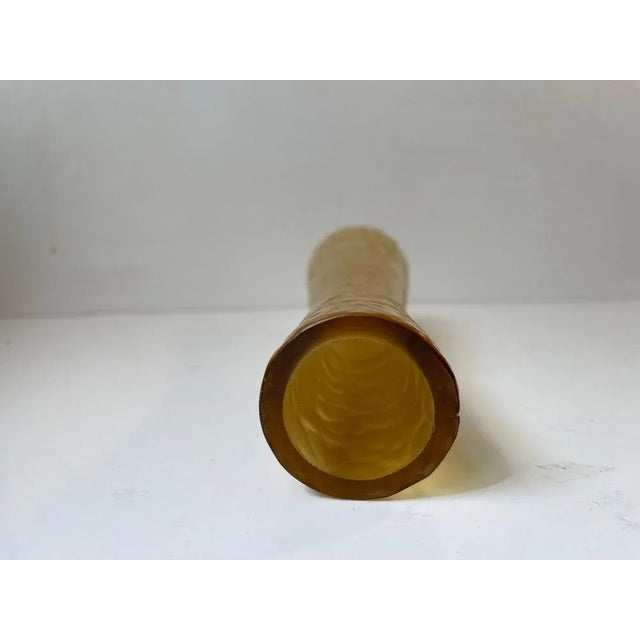 Goldenrod Honey Yellow Glass Vase by Geoffrey Baxter for Whitefriars, 1970s For Sale - Image 8 of 9