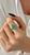 Natural Emerald Diamond Ring Size 7 14k Y Gold 7.17 TCW Certified For Sale - Image 4 of 16
