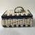 American Small Vintage Blue and White Sewing Basket For Sale - Image 3 of 13