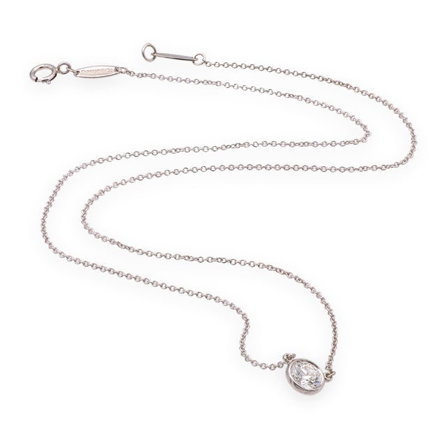 Tiffany and Co. Tiffany & Co. Elsa Peretti Diamonds by the Yard 0.54ct Plat Solitaire Necklace For Sale - Image 4 of 11