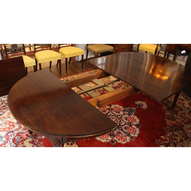 Traditional C. 1880 English Round Extending Regency Revival Dining Table For Sale - Image 3 of 11
