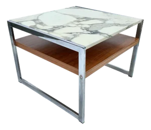 Square Coffee Table in Chrome and Onyx