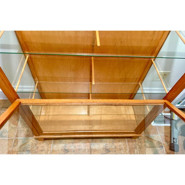 Early 20th Century Oak and Glass Floor Display Case For Sale - Image 11 of 17