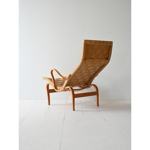 Bruno Mathsson Pernilla Armchair and Foot Stool by Bruno Mathsson, 1960s For Sale - Image 4 of 12