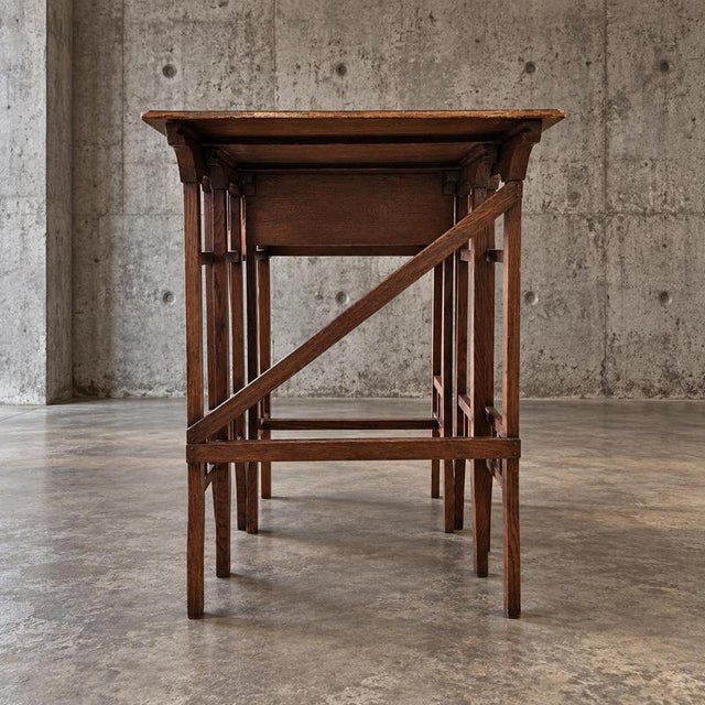 Arts and Crafts Nesting Table Set, 1950s, Set of 3 For Sale - Image 6 of 12