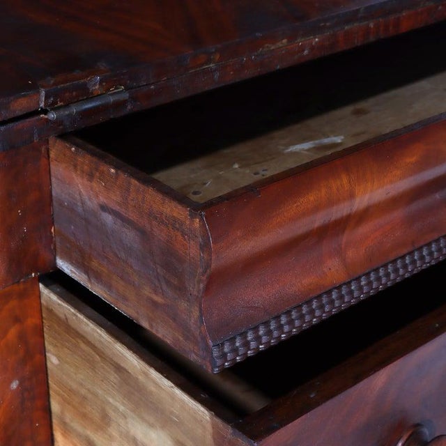 Antique Empire Classical Flame Mahogany Secretary Desk C1840 For Sale - Image 16 of 18