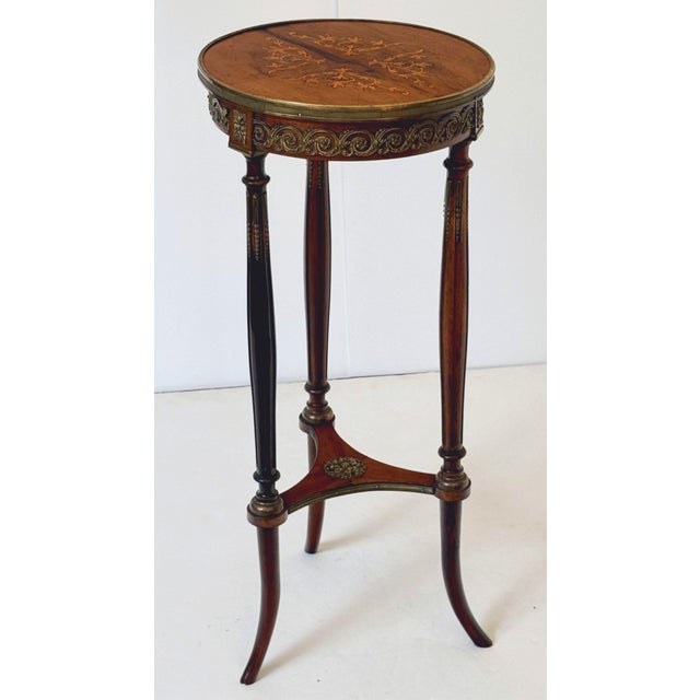 French French Tripod Pedestal Stand or Side Table of Walnut in the Louis XVI Style For Sale - Image 3 of 10