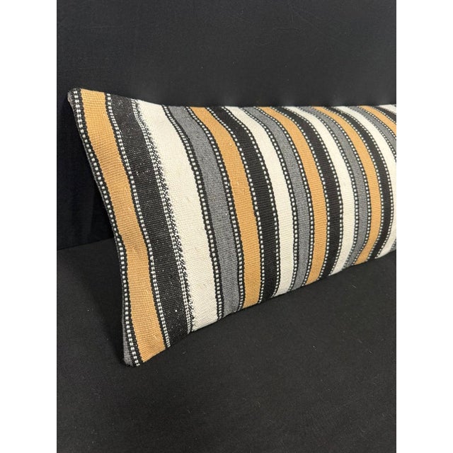 Turkish Hemp Pillow Cushion Natural Beige Brown Cushion Cover 14"x45" #18022 Enhance your home decor with our Kilim Pillow...