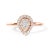 10K Rose Gold 3/8 Cttw Composite Diamond Pear Shaped Halo Promise Ring (I-J Color, I2-I3 Clarity) - Size 8 For Sale