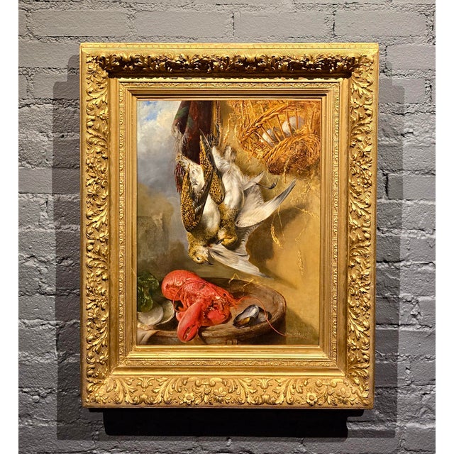 Realism Emil Carlsen - Still Life of Lobster & Game - 19th Century Oil Painting For Sale - Image 3 of 13