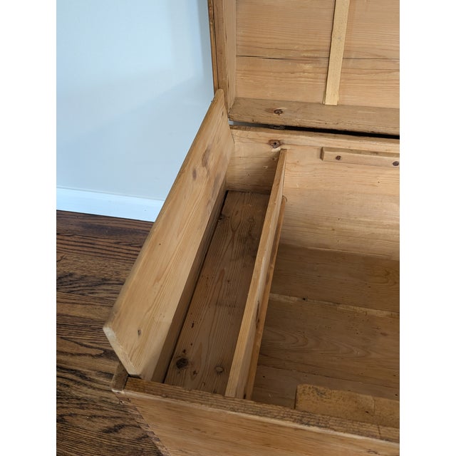 Late 19th Century Antique Continental Pine Domed-Top Blanket Chest/Trunk For Sale - Image 5 of 14