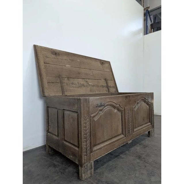 Antique Solid Oak Chest, 1700s For Sale - Image 4 of 8