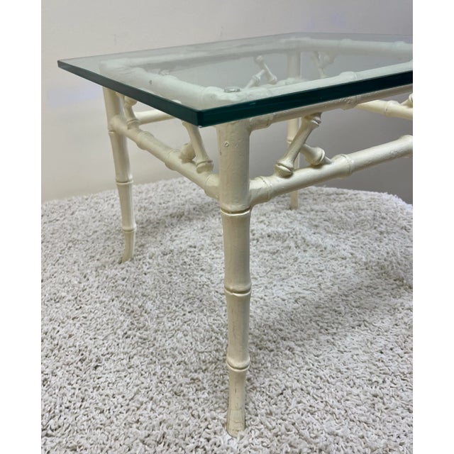 Chinoiserie 1960s Faux Bamboo Iron Table For Sale - Image 3 of 12