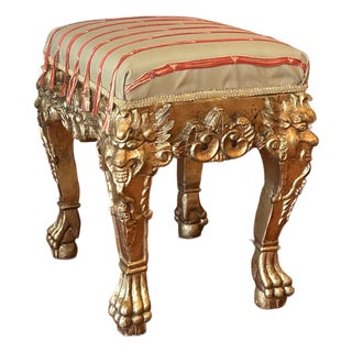 Mid 19th Century Ottoman in Tasseled Upon Gold For Sale