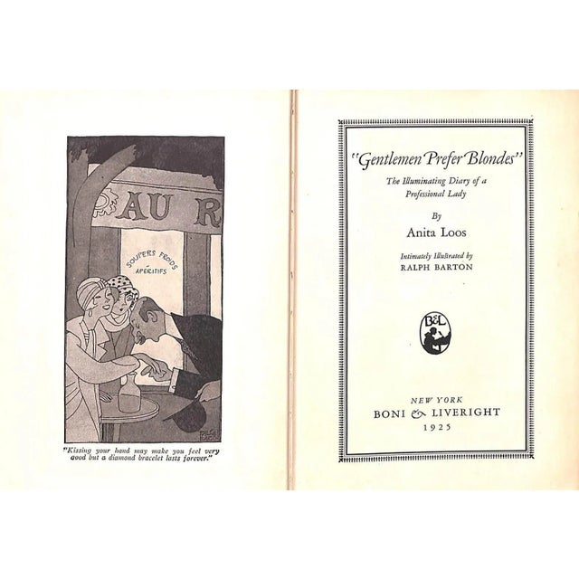 LOOS, Anita [217] pp. Boni & Liveright 1925 7 1/2" x 5 1/4" The Illuminated Diary of a Professional Lady Intimately...