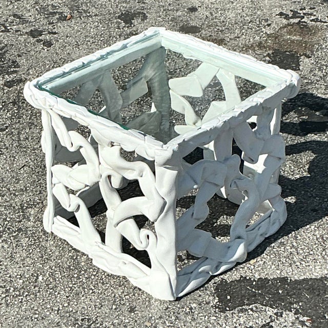 Boho Chic Vintage Boho Ribbons Side Table After Tony Duquette For Sale - Image 3 of 9