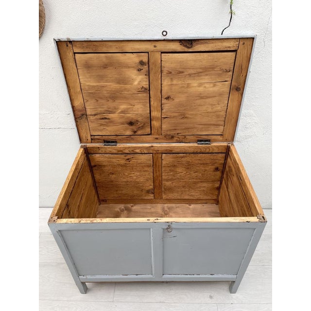 Vintage Painted Wooden Chest For Sale - Image 13 of 18