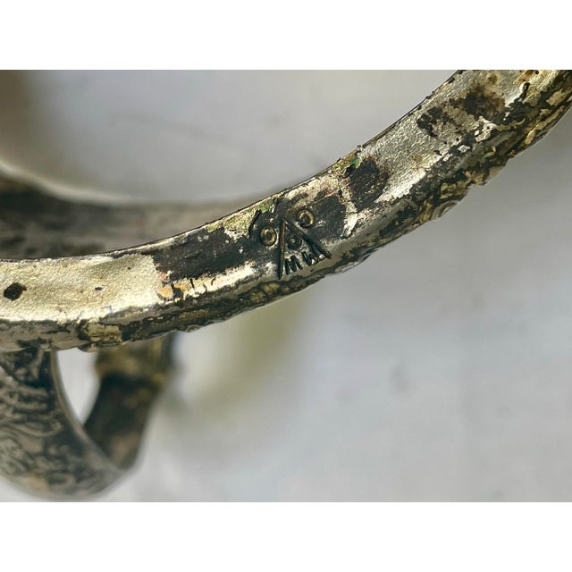 Early 20th Century M. W. Carr Co. MWC Co Silver Plate Embossed Dutch Casserole Holder W/Pyrex For Sale - Image 9 of 12