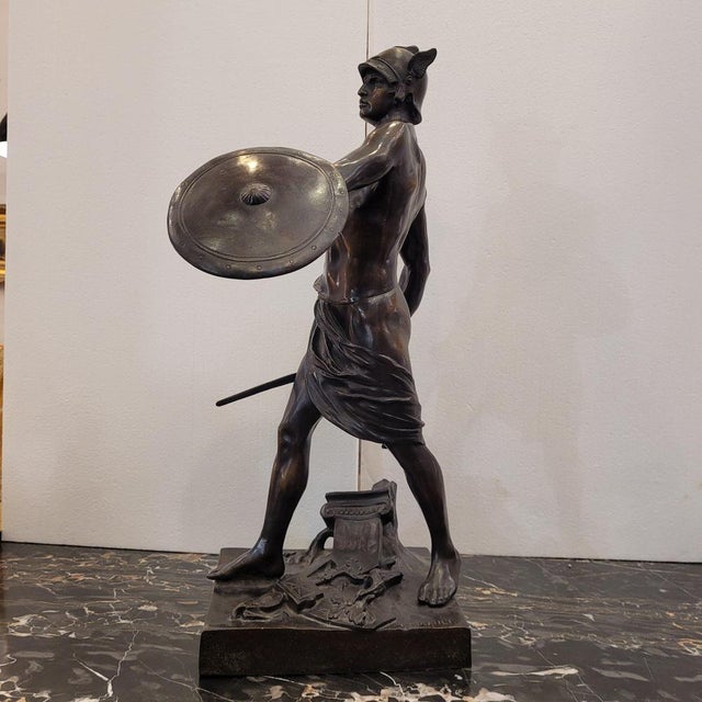 Émile Louis Picault, Sculpture of Gallic Warrior, 1800s, Bronze For Sale - Image 4 of 18