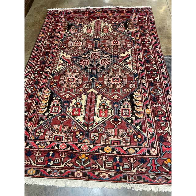 Traditional 1990s Old Persian Bakhtiari Rug 4'9" X 7'0" For Sale - Image 3 of 8