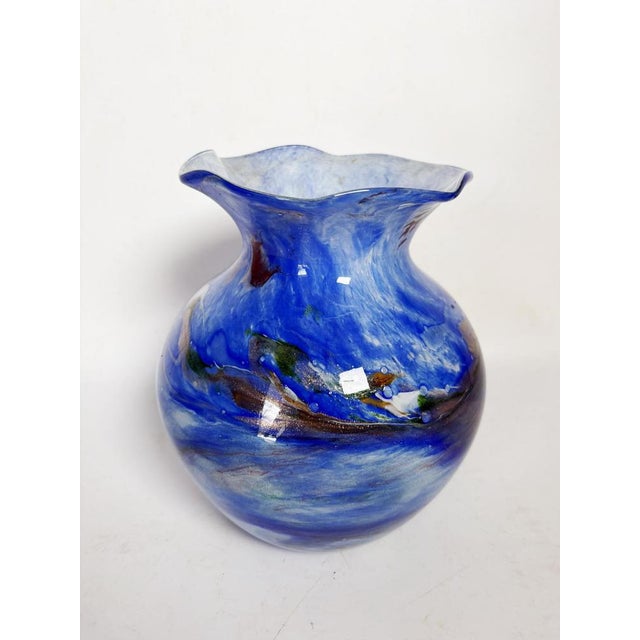 Italian Blue Glass Vase, Italy, 1970s For Sale - Image 4 of 12